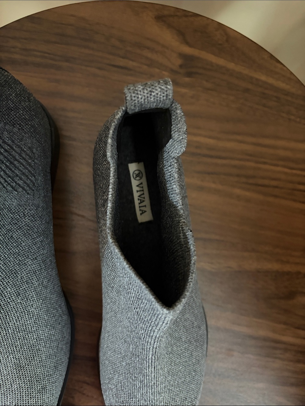Vivaia Knit Ryan slip on Chelsea Ankle Booties in Gray, sz 42 - Picture 5 of 8